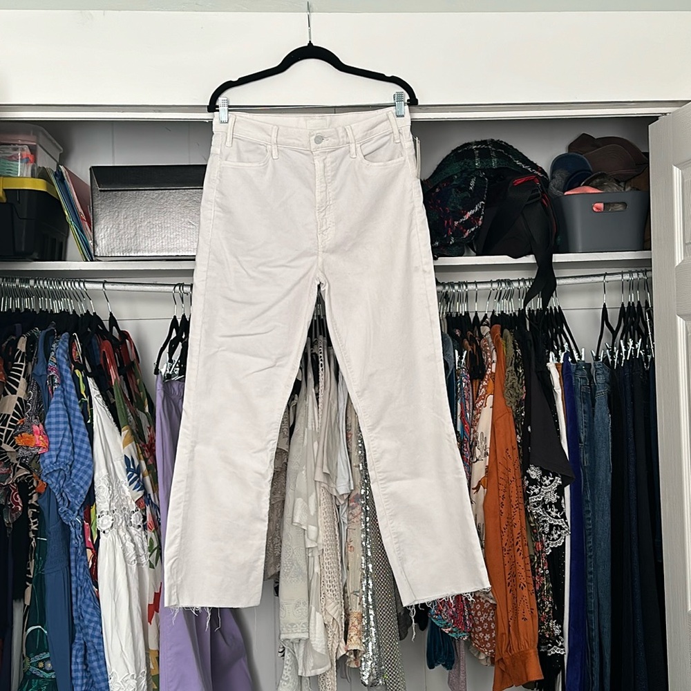 NWT Anthropologie Mother The Hustler Ankle Fray in Hopscotch